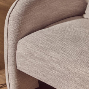 Bilani Grey Linen Effect Curved Chair