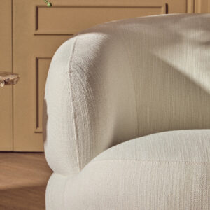 Bordo Textured Cream Curved Swivel Chair