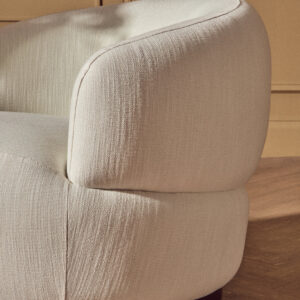 Bordo Textured Cream Curved Swivel Chair
