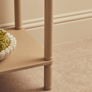 Heritage One Drawer Reed Detail Taupe Wood Side Table