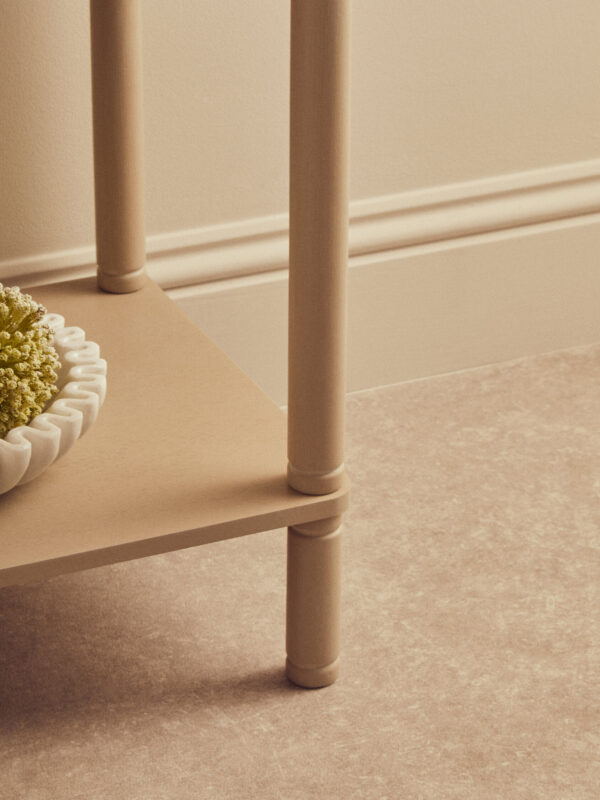Heritage One Drawer Reed Detail Taupe Wood Side Table