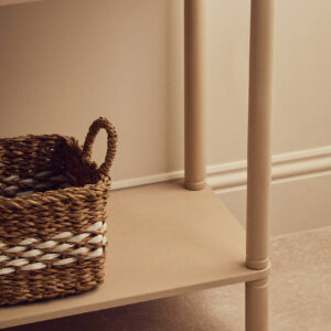 Heritage Two Drawer Reed Detail Taupe Wood Console Table