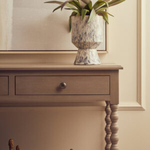 Heritage Two Drawer Bobble Detail Grey Wood Console Table