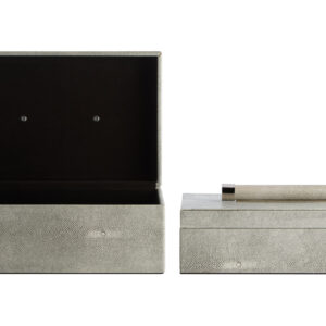 Cardona Set of Two Grey Shagreen Effect Trinket Boxes