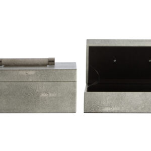 Cardona Set of Two Grey Shagreen Effect Trinket Boxes