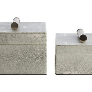 Cardona Set of Two Grey Shagreen Effect Trinket Boxes