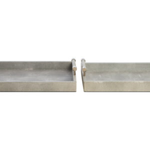 Cardona Set of Two Grey Shagreen Effect Trays