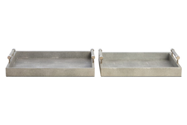 Cardona Set of Two Grey Shagreen Effect Trays