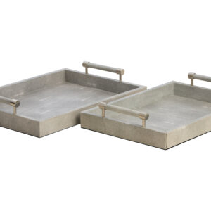 Cardona Set of Two Grey Shagreen Effect Trays