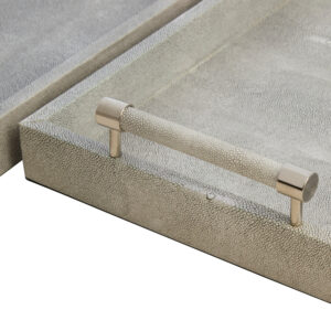 Cardona Set of Two Grey Shagreen Effect Trays