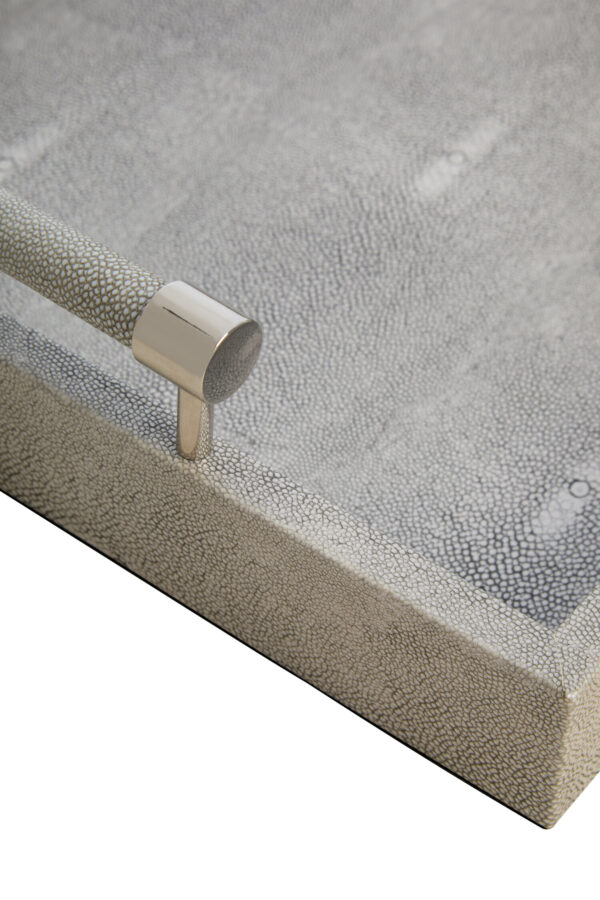 Cardona Set of Two Grey Shagreen Effect Trays