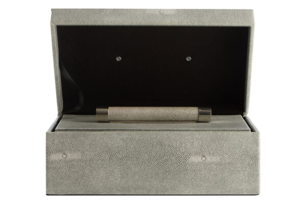 Cardona Set of Two Grey Shagreen Effect Trinket Boxes