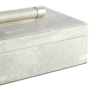 Cardona Set of Two Grey Shagreen Effect Trinket Boxes