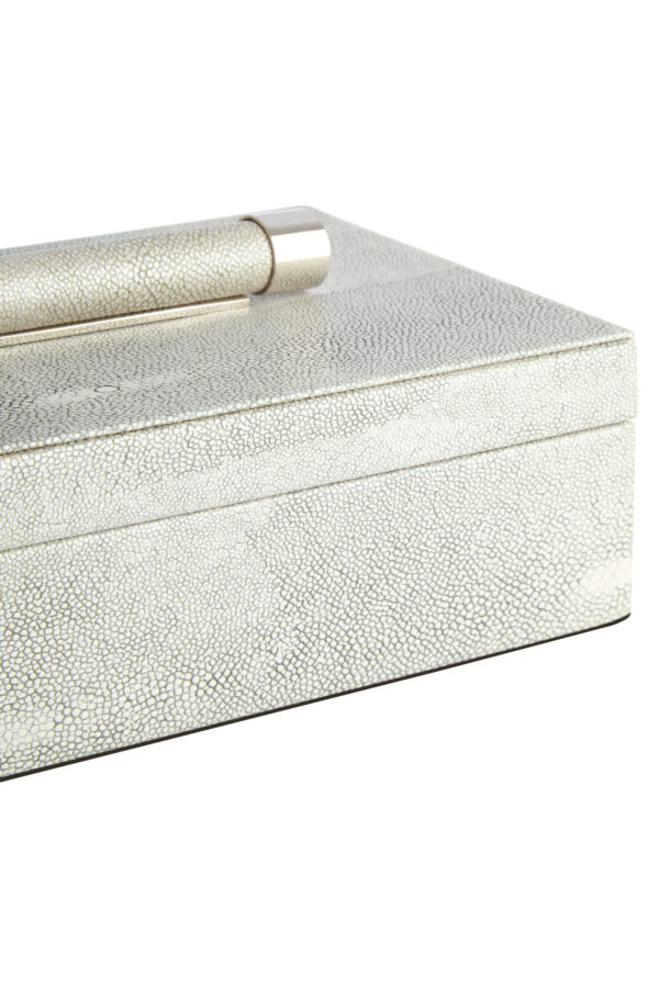Cardona Set of Two Grey Shagreen Effect Trinket Boxes