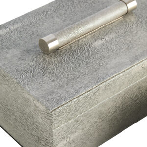 Cardona Set of Two Grey Shagreen Effect Trinket Boxes