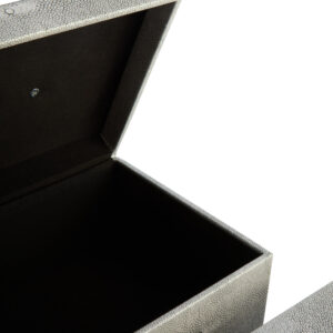 Cardona Set of Two Grey Shagreen Effect Trinket Boxes