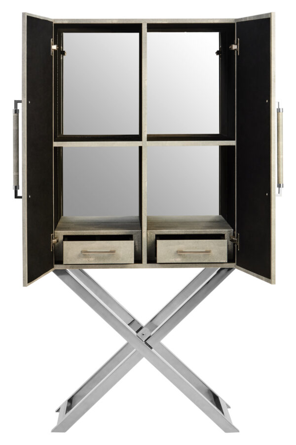 Cardona Two Door Grey Shagreen Effect Cabinet