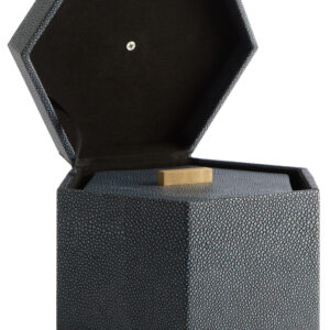 Cardona Set Of Two Hexagonal Blue Shagreen Effect Trinket Boxes