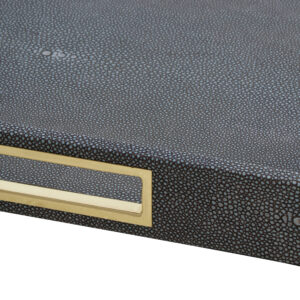 Cardona Set Of Two Hexagonal Blue Shagreen Effect Trays