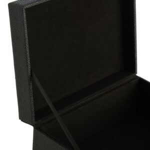 Cardona Set of Two Black Shagreen Effect Trinket Boxes
