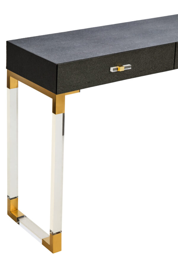 Cardona Black Shagreen Effect 2 Drawer Console Table