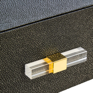 Cardona Black Shagreen Effect 2 Drawer Console Table