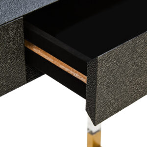 Cardona Black Shagreen Effect 2 Drawer Console Table