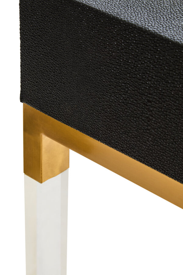 Cardona Black Shagreen Effect 2 Drawer Console Table