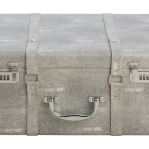 Cardona Set Of Three Grey Shagreen Effect Storage Trunks