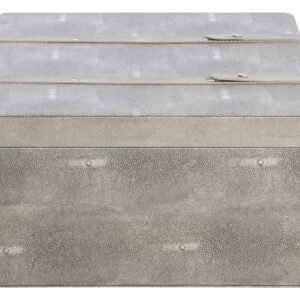 Cardona Set Of Three Grey Shagreen Effect Storage Trunks