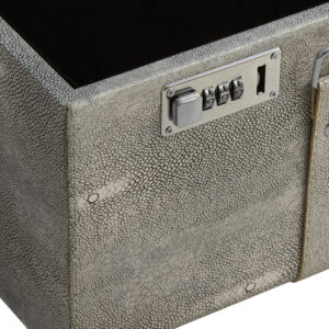 Cardona Set Of Three Grey Shagreen Effect Storage Trunks