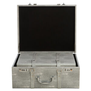 Cardona Set Of Three Grey Shagreen Effect Storage Trunks
