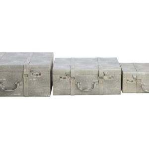 Cardona Set Of Three Grey Shagreen Effect Storage Trunks