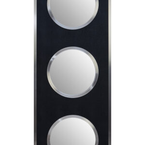 Cardona Black Shagreen Effect Wall Mirror with Silver Frame