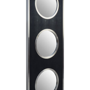 Cardona Black Shagreen Effect Wall Mirror with Silver Frame