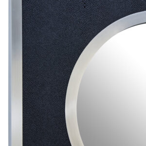 Cardona Black Shagreen Effect Wall Mirror with Silver Frame