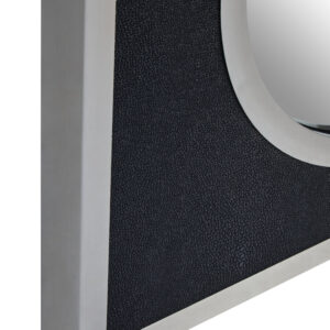 Cardona Black Shagreen Effect Wall Mirror with Silver Frame