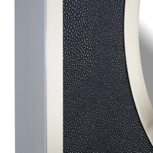 Cardona Black Shagreen Effect Wall Mirror with Silver Frame