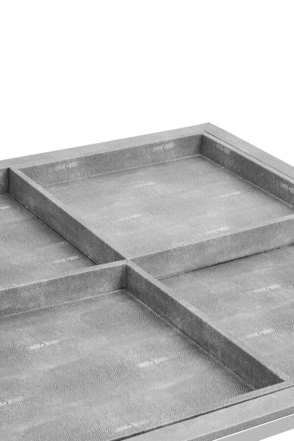 Cardona Grey Shagreen Effect Tray Coffee Table