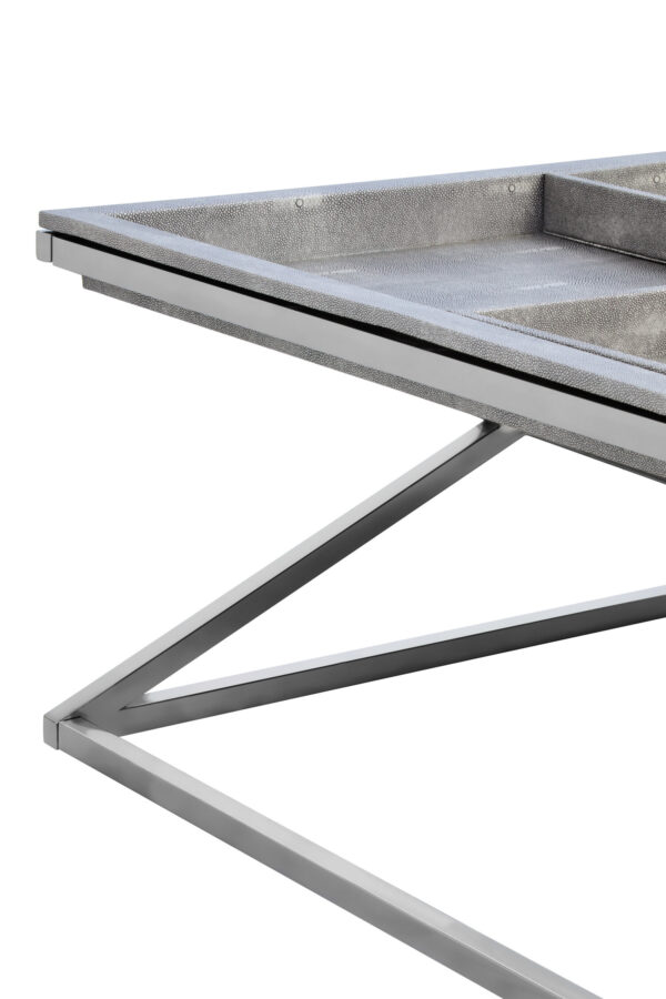 Cardona Grey Shagreen Effect Tray Coffee Table