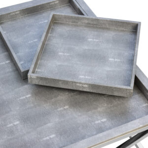 Cardona Grey Shagreen Effect Tray Coffee Table