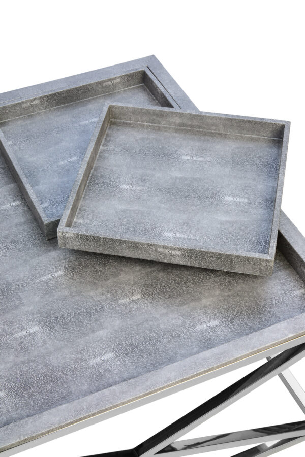 Cardona Grey Shagreen Effect Tray Coffee Table