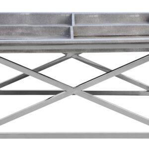 Cardona Grey Shagreen Effect Tray Coffee Table