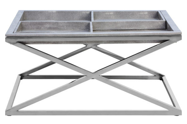 Cardona Grey Shagreen Effect Tray Coffee Table