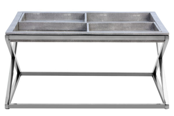 Cardona Grey Shagreen Effect Tray Coffee Table