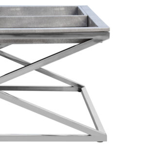 Cardona Grey Shagreen Effect Tray Coffee Table