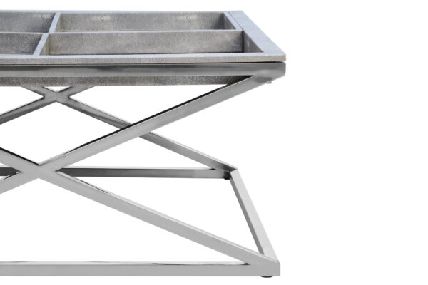 Cardona Grey Shagreen Effect Tray Coffee Table