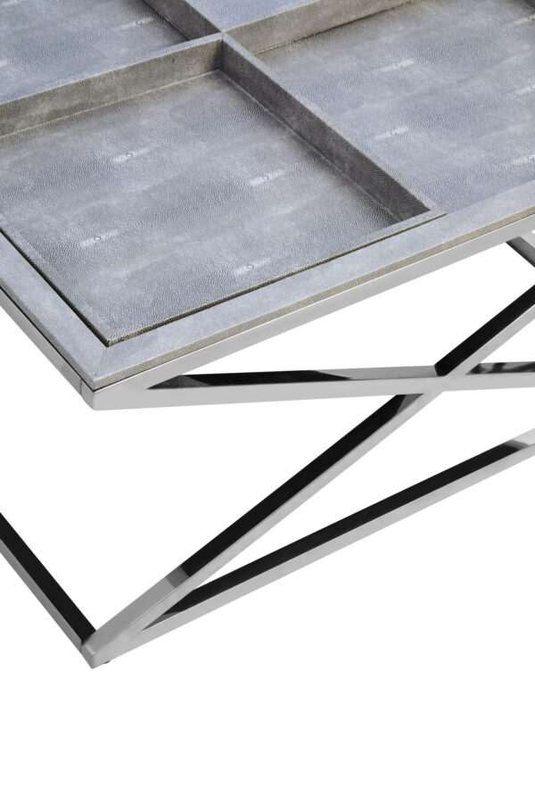 Cardona Grey Shagreen Effect Tray Coffee Table