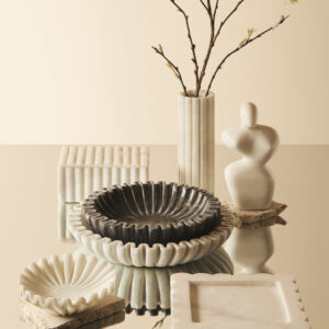 Savio White Marble Abstract Sculpture