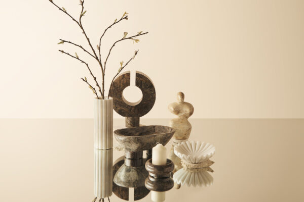 Santino Chocolate Marble Abstract Sculpture